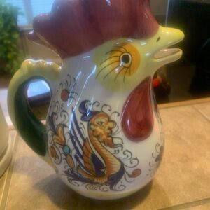 Boston Warehouse Red and Green Ceramic Rooster Art